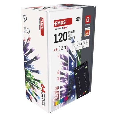 GoSmart LED božična veriga, 12 m, zunanja in notranja, RGB, programi, časovnik, WiFi