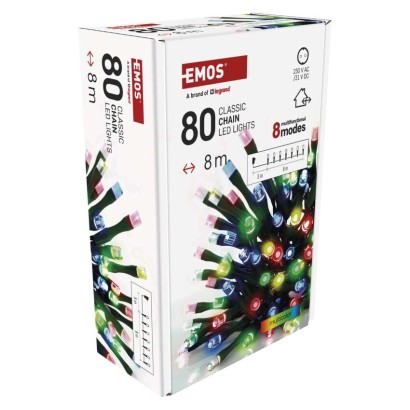 LED Weihnachtliche Lichterkette, 8 m, Außen/Innen, Multicolor, Programme,  Timer