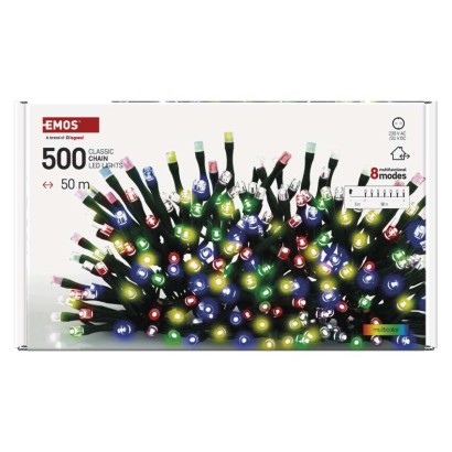 LED Weihnachtliche Lichterkette, 50 m, Außen/Innen, Multicolor, Programme, Timer