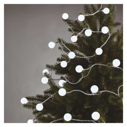 LED Weihnachtslichterkette Cherry – Kugeln 2,5 cm, 4 m, Außen und Innen, kaltweiß, Timer
