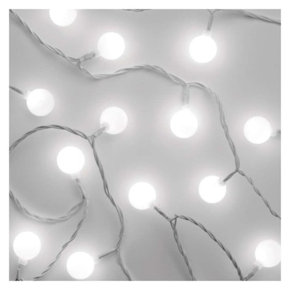 LED Weihnachtslichterkette Cherry – Kugeln 2,5 cm, 4 m, Außen und Innen, kaltweiß, Timer