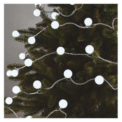 LED Weihnachtslichterkette Cherry – Kugeln 2,5 cm, 4 m, Außen und Innen, kaltweiß, Timer