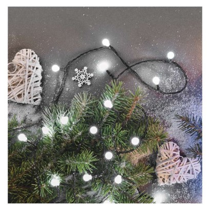 LED Weihnachtslichterkette Cherry – Kugeln, 20 m, Außen und Innen, Kaltweiß, Programme