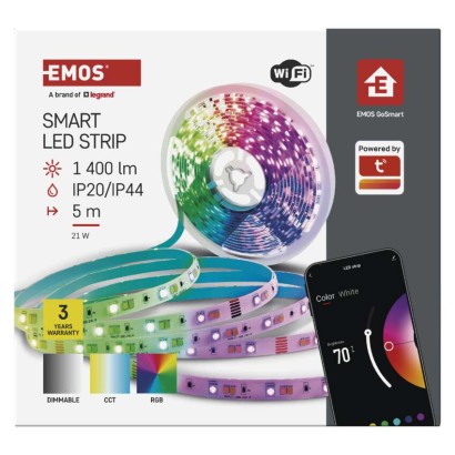 GoSmart LED-Streifen WiFi 5 m, 21W, 1400lm, RGB/CCT