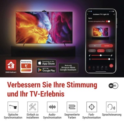 GoSmart Ambient LED RGB Beleuchtung für TV 55“ (139 cm)