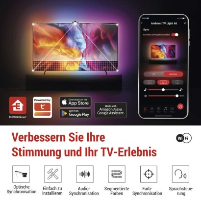 GoSmart Ambient LED RGB Beleuchtung für TV 65“ (164 cm)