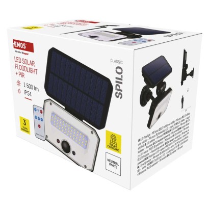 Solarni LED reflektor SPILO, PIR tipalo, NW