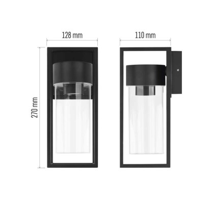 Garten-Wandleuchte TILLIA, 12,8 x 11 x 27 cm, 1 x E27, 15 W