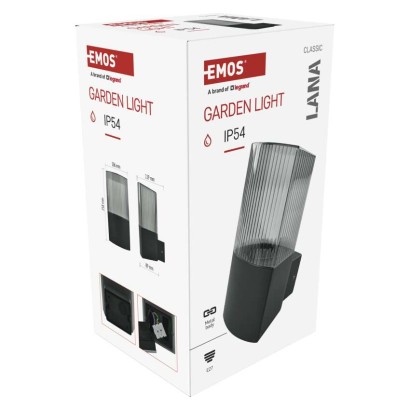 Garten-Wandleuchte LANA, 11,7 x 10,6 x 21,8 cm, 1 x E27, 25 W