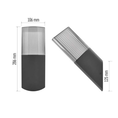 Garten-Wandleuchte LANA, 10,6 x 8,8 x 28,6 cm, 1 x E27, 25 W