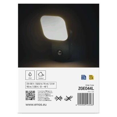 LED záhradné nástenné svietidlo NIKA, senzor súmraku, 12 x 12 x 20 cm, 12,8 W, teplá biela