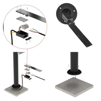 LED Garten-Pollerleuchte NIKA, 12 x 12 x 80 cm, 12,5 W, warmweiß