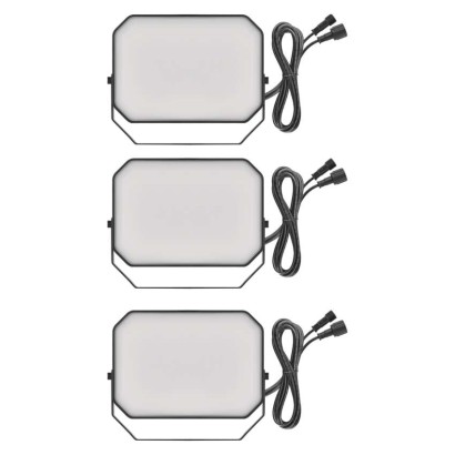 GoSmart LED-Außenstrahler, Starter-Set, 3-teilig, 14 W, RGBIC dimmbar, WiFi