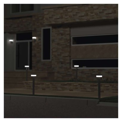 LED záhradné solárne stĺpikové svietidlo TERION, senzor súmraku, 12,5 x 12,5 x 50 cm