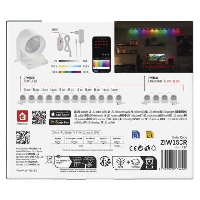 GoSmart LED-Strahler - 255 cm Kette, 12 Teile, 7 W, RGBIC+CCT, dimmbar, WiFi