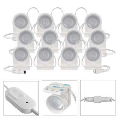 GoSmart LED-Strahler - 255 cm Kette, 12 Teile, 7 W, RGBIC+CCT, dimmbar, WiFi
