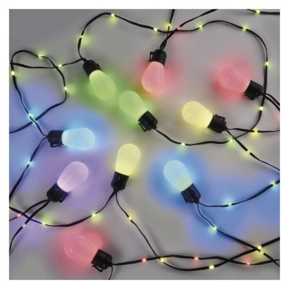 GoSmart LED-Lichterkette – 15× Party-Glühbirnen, 15 m, für außen und innen, RGBIC WiFi