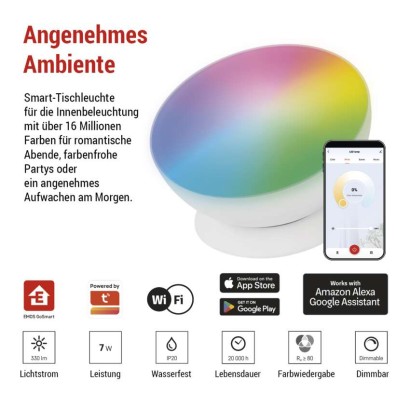 GoSmart LED Ambientelampe, weiß, warmweiß–kaltweiß/ RGB, WiFi