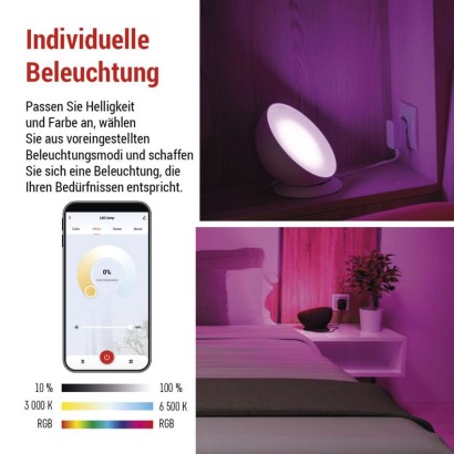 GoSmart LED Ambientelampe, weiß, warmweiß–kaltweiß/ RGB, WiFi