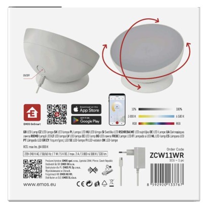GoSmart LED Ambientelampe, weiß, warmweiß–kaltweiß/ RGB, WiFi