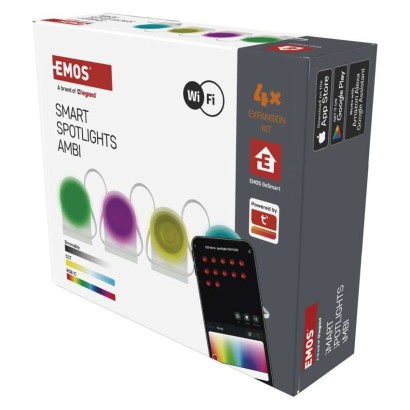 GoSmart LED-Strahler - 85 cm Kette, 4 Teile, 7 W, RGBIC+CCT, dimmbar, WiFi