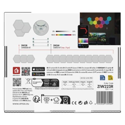 GoSmart LED-Leuchte Hexagon, Erweiterungsset, 3-teilig, 1,8W, RGBIC dimmbar, WiFi