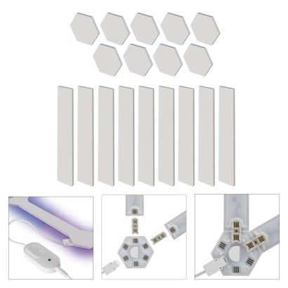GoSmart LED-Leuchte Lines weiß, 9 Teile, 34 W, RGBIC dimmbar, WiFi