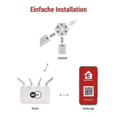 GoSmart LED Leuchte Lines schwarz, 9 Teile, 34 W, RGBIC dimmbar, WiFi
