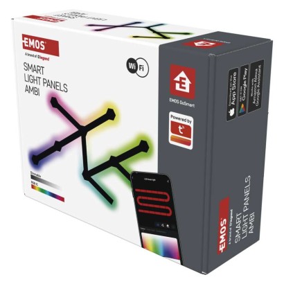 GoSmart LED Leuchte Lines schwarz, 9 Teile, 34 W, RGBIC dimmbar, WiFi