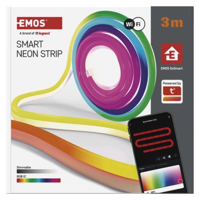 GoSmart Flexible LED-Leiste NEON weiß, 3 m, 23 W, RGBIC dimmbar, WiFi