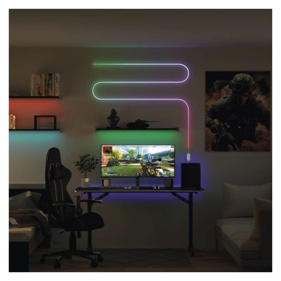 GoSmart Flexible LED-Leiste NEON weiß, 3 m, 23 W, RGBIC dimmbar, WiFi