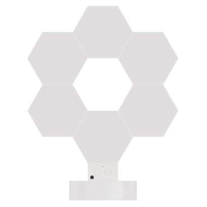 GoSmart LED-Tischleuchte Hexagon weiß, 6-teilig, RGBIC dimmbar, WiFi