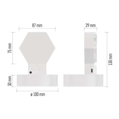 GoSmart LED-Tischleuchte Hexagon weiß, 6-teilig, RGBIC dimmbar, WiFi