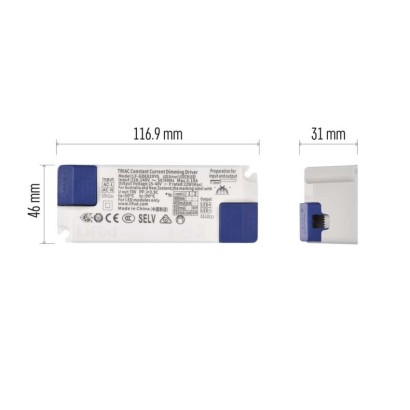 Triakově stmívatelný driver pro LED svítidla 550 mA 20 W
