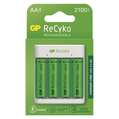 GP Akkumulátor töltő Eco E411+2xAA ReCyko 2100mAh