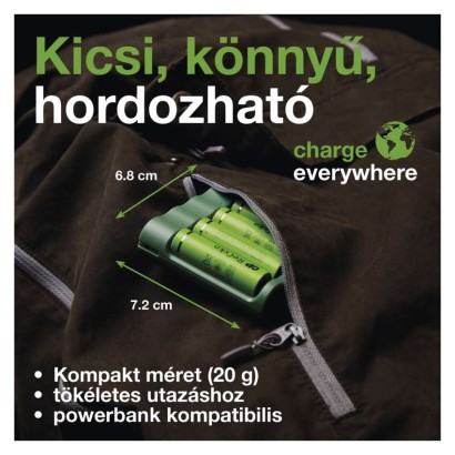 GP Akkumulátor töltő USB Adapter Everyday B421+4xAA GP ReCyko 2700mAh