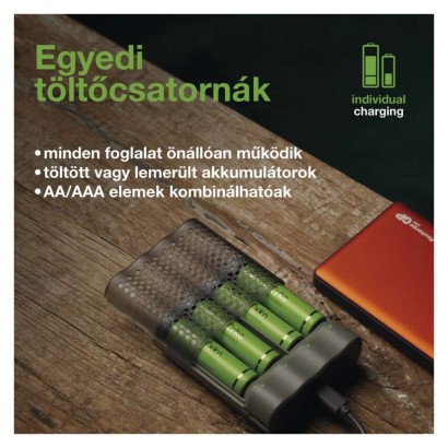 GP Akkumulátor töltő Speed M451 + 4xAA ReCyko 2700mAh