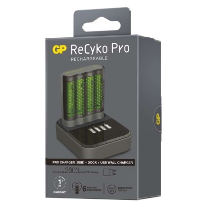 GP Pro akkumulátor töltő P461+4xAA ReCyko 2700mAh+ dokkoló