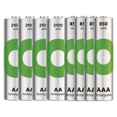 GP Akkumulátor töltő Eco E821 + 4× AA 2100 + 4× AAA 850