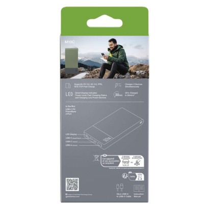 GP Powerbank M2+ Series, 10 000 mAh, 22,5 W, zöld