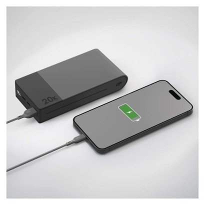 GP M2+ Series powerbank, 20 000 mAh, 22,5 W, siva