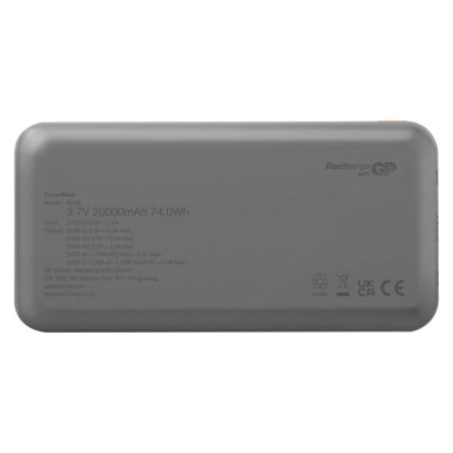 GP Powerbank B+ Series, 20 000 mAh, 15 W, fekete