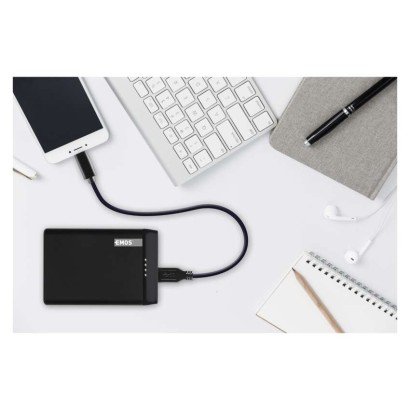 Power bank EMOS Alpha 5, 5000 mAh, čierny + kabel USB-C