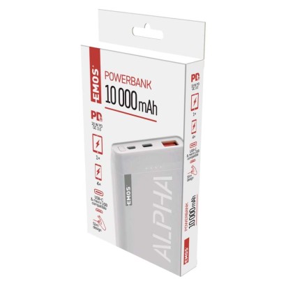 Powerbanka EMOS AlphaQ 10, 10000 mAh, bílá