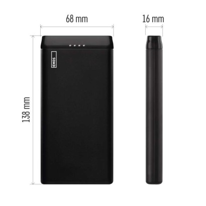 Powerbank EMOS Alpha 10S, 10 000 mAh, 10 W, schwarz