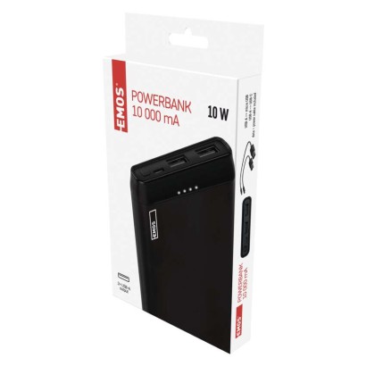 Powerbank EMOS Alpha 10S, 10 000 mAh, 10 W, schwarz