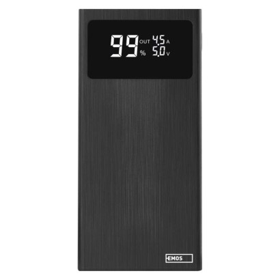 Powerbank EMOS BetaQ 10, 10 000 mAh, 22,5 W, schwarz