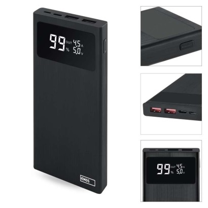 Powerbank EMOS BetaQ 10, 10 000 mAh, 22,5 W, schwarz