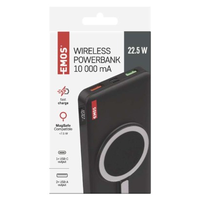 Power bank EMOS WI 1021D, 10 000 mAh, 22,5 W+Wireless