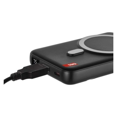 EMOS Powerbank WI 1023D, 10 000 mAh, 22,5 W+Wireless, fekete